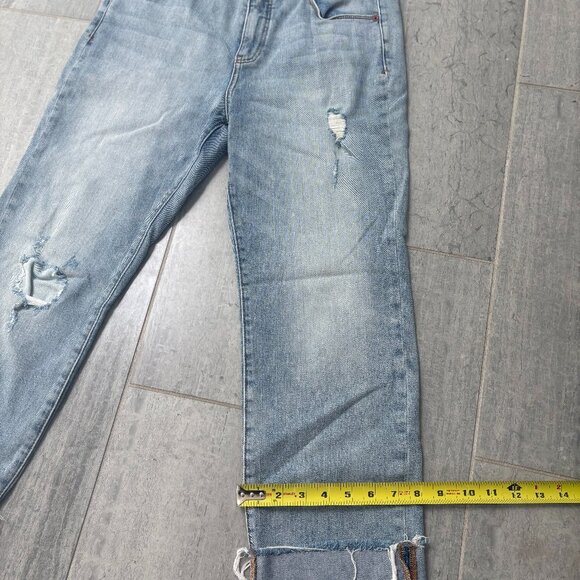 Pilcro and the Letterpress Relaxed Straight Distressed CLight Wash Jeans Size 29 - Picture 10 of 11